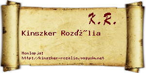 Kinszker Rozália névjegykártya