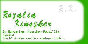 rozalia kinszker business card